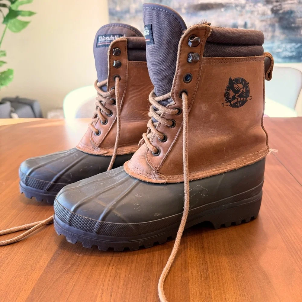 Eddie Bauer Steel Shank Duck Boots Fleece Lined Insulated Waterproof women’s 8